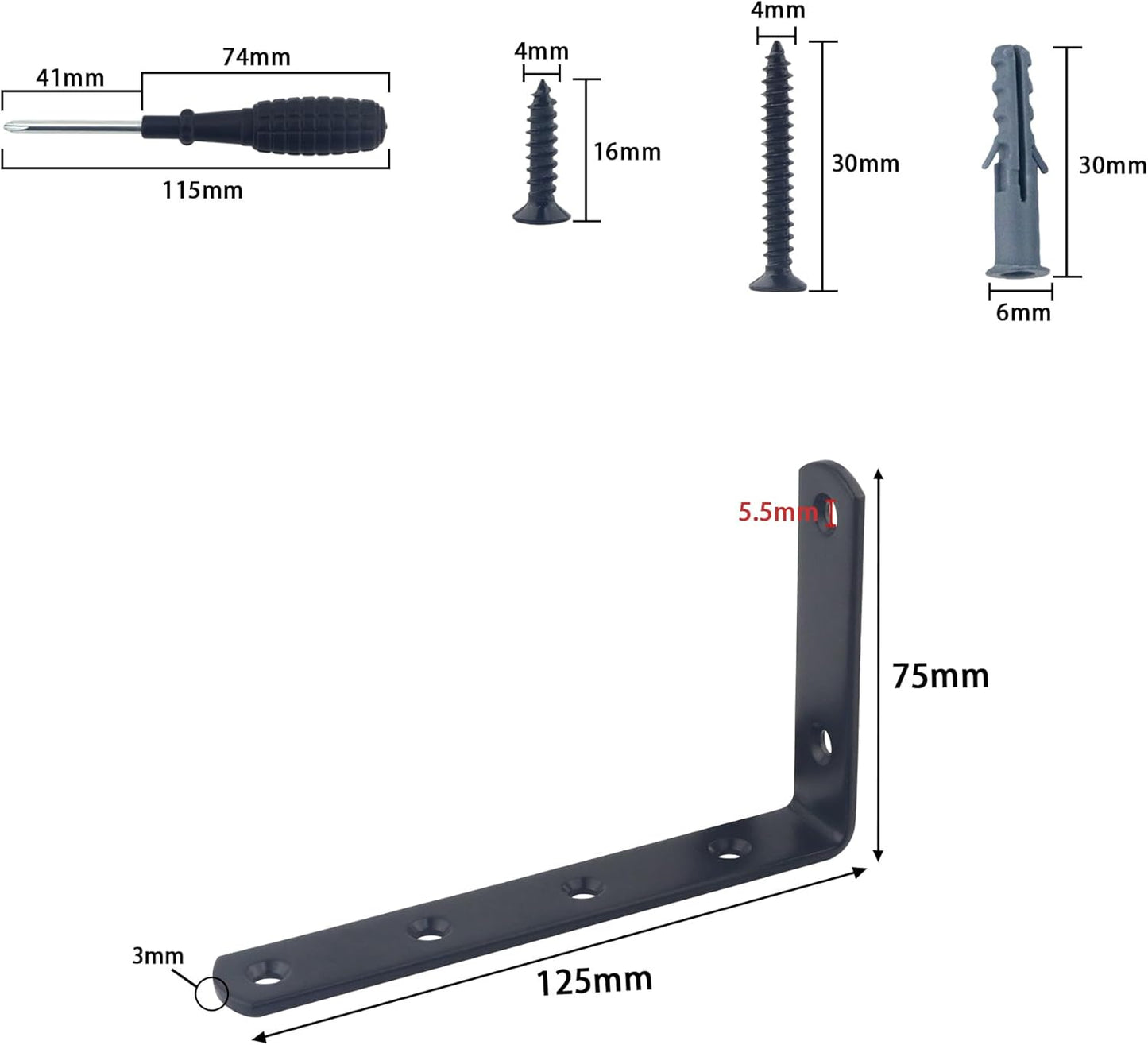 L Bracket Corner Braces, Stainless Steel L Shaped 90 Degree Right Angle Connector Bracket, Corner Bracket for Shelves Wood Furniture Cabinet Chair Drawer with Screws