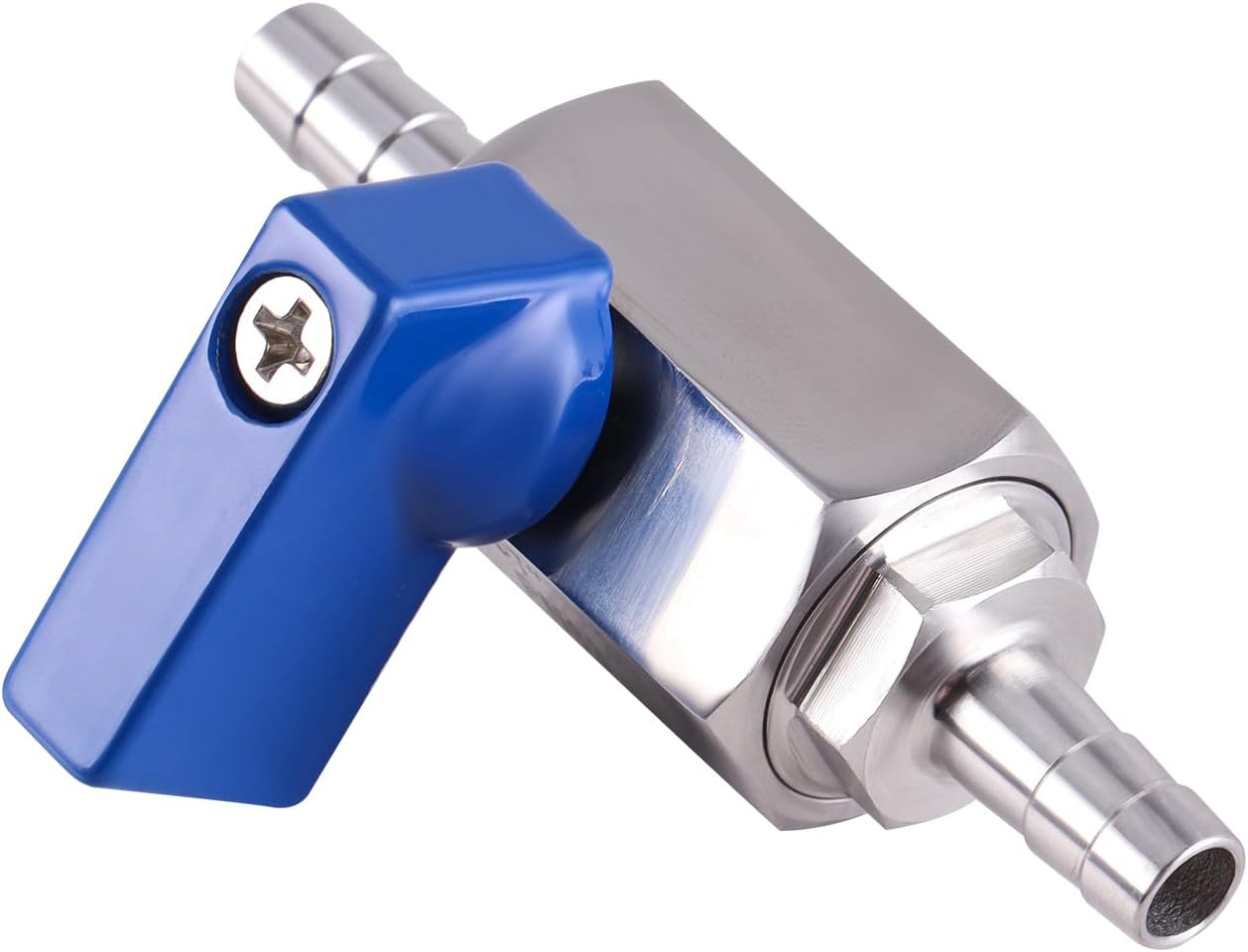 1PC 1/4 inch Hose ID Barb Ball Valve 304 Stainless Steel Mini Shut Off Valve with Clamps Kit for Water Gas Fuel Drip Irrigation and Aquariums