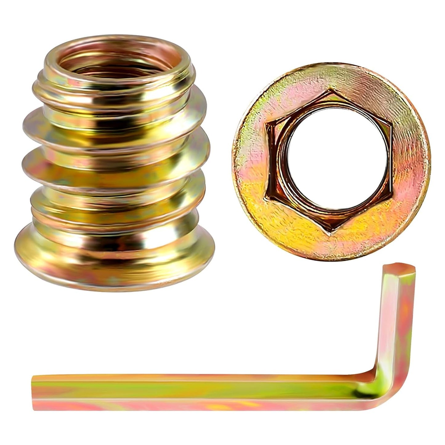 Threaded Inserts Nuts,Screw in Nut Threaded Zinc Alloy Wood Insert for Wood Furniture
