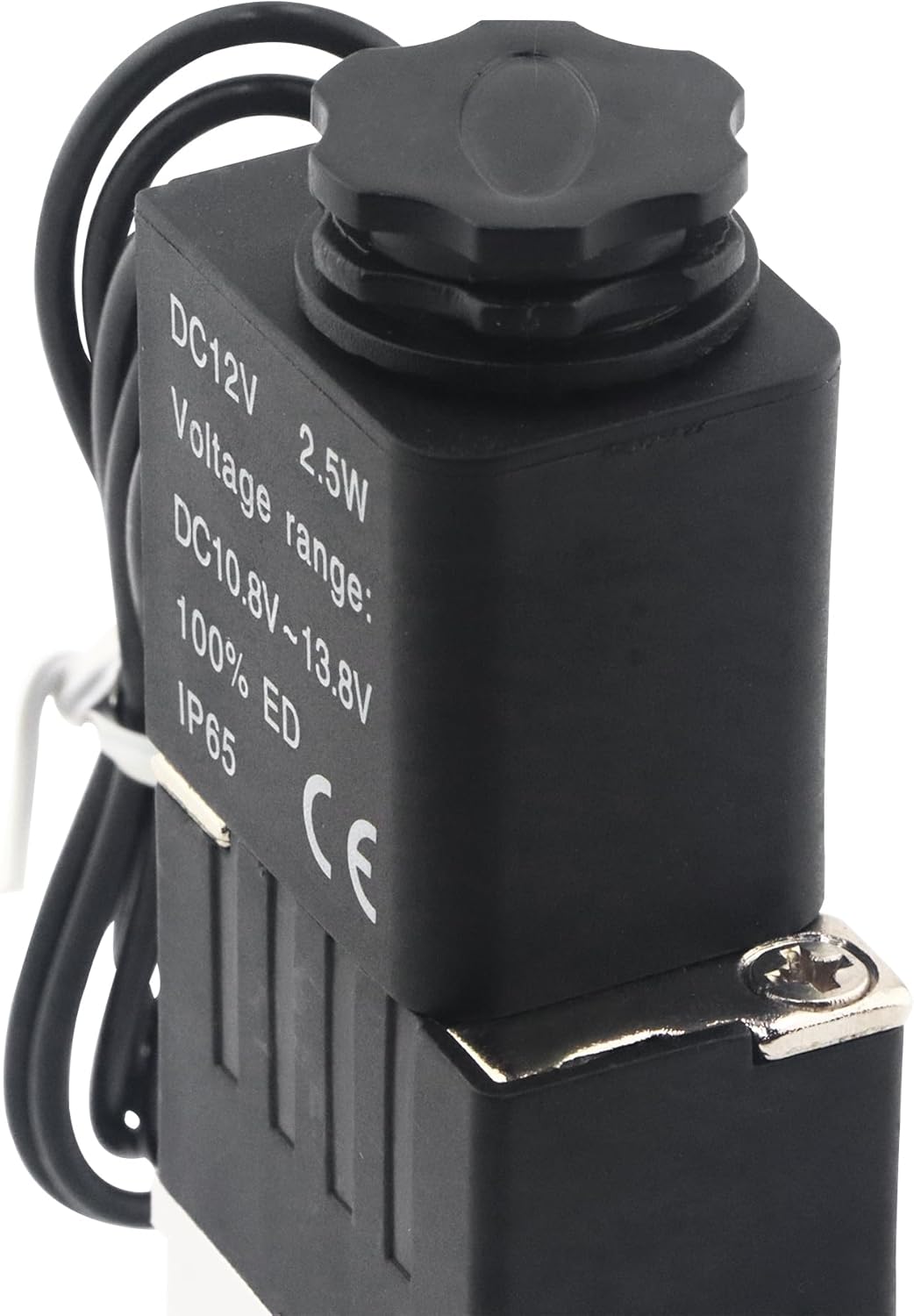 1/4 Inch NPT Solenoid Valve, 4v210-08 DC 12V Single Coil Pilot-Operated, 2 Position 5 Way Connection Outlet Wire, with 3 Fittings, 2 Silencers, and 1 Tape