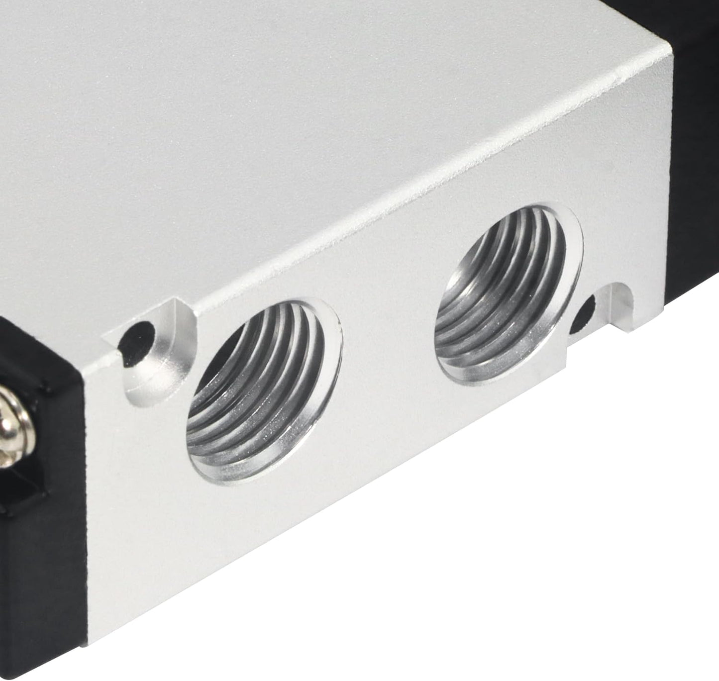 1/4 Inch NPT Solenoid Valve, 4v210-08 DC 12V Single Coil Pilot-Operated, 2 Position 5 Way Connection Outlet Wire, with 3 Fittings, 2 Silencers, and 1 Tape