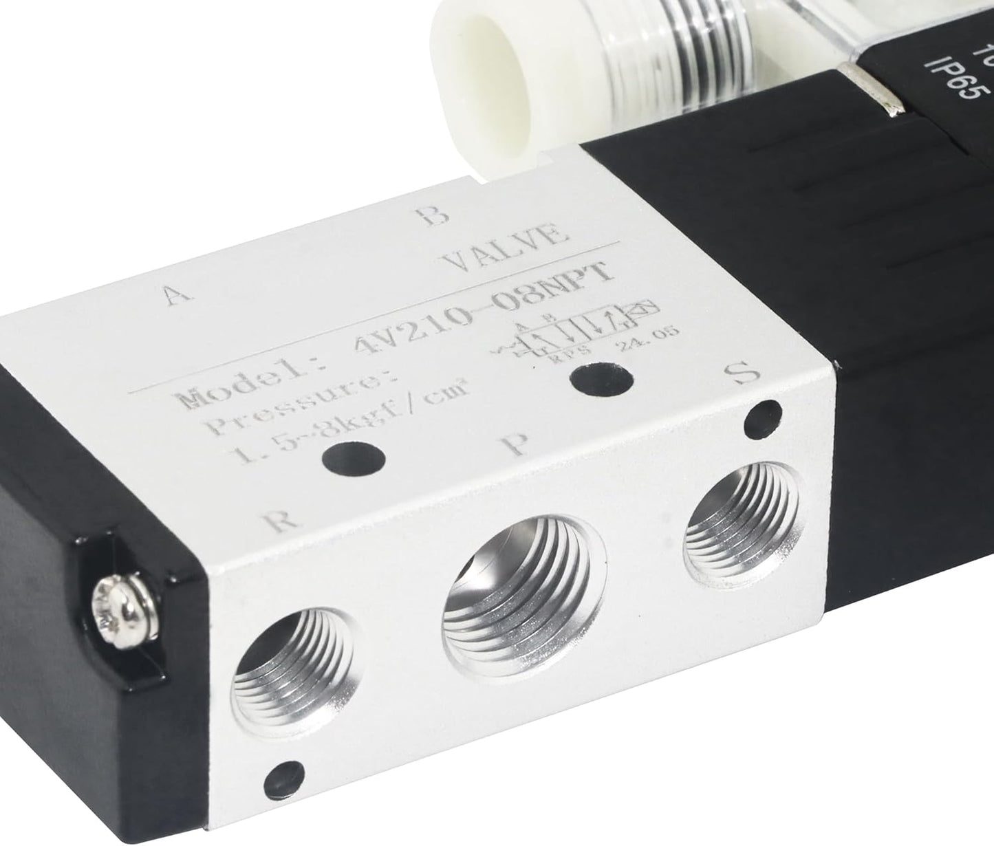 1/4 Inch NPT Solenoid Valve, DC24V, 4V210-08, Single Coil, Pilot-Operated Electric 2 Position 5 Way Connection Type Junction Box