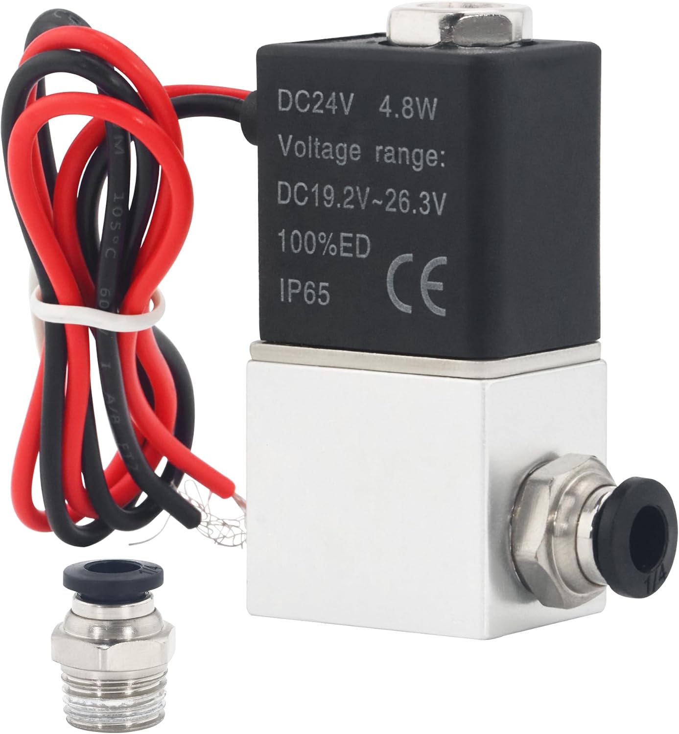 1/4" NPT 2 Way 2 Position Normally Closed Electric Solenoid Air Valve, Includes of 2 Fittings, 1 Tape, 1 Pair of Gloves