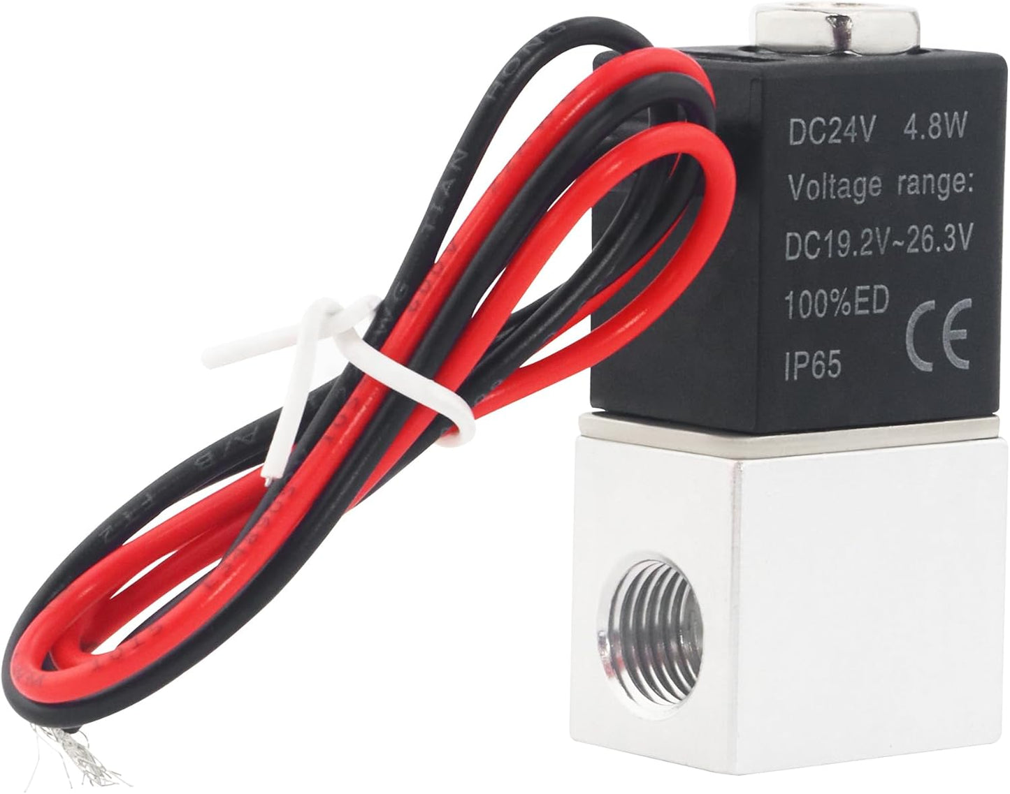 1/4" NPT 2 Way 2 Position Normally Closed Electric Solenoid Air Valve, Includes of 2 Fittings, 1 Tape, 1 Pair of Gloves
