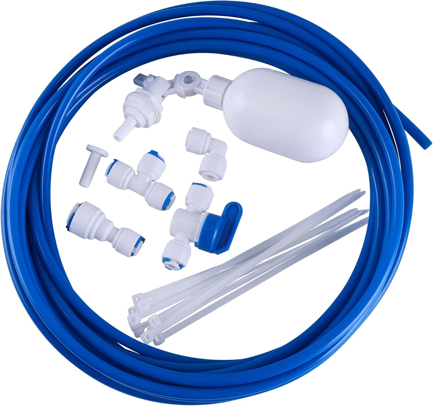 1/4 inch Tube Float Valve Kit for RO Water Reverse Osmosis System Water Filter Push in to Connect Pipe Hose Tube Fittings tube