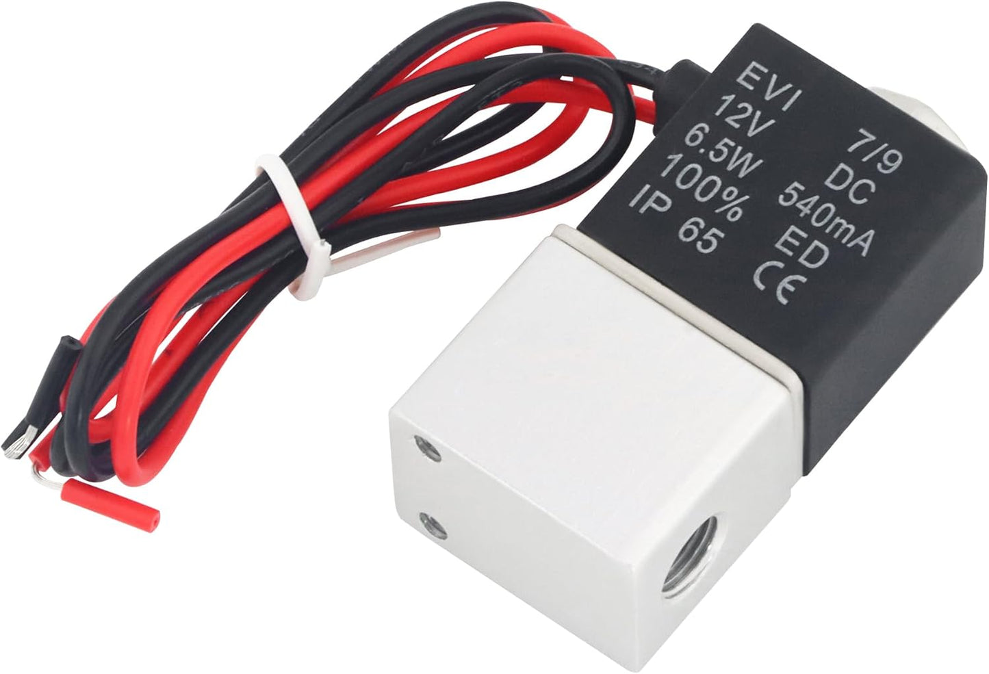 1/8" NPT 2 Way 2 Position Normally Closed DC 12V Electric Solenoid Air Valve, Includes of 2 Fittings, 1 Tape, 1 Pair of Gloves