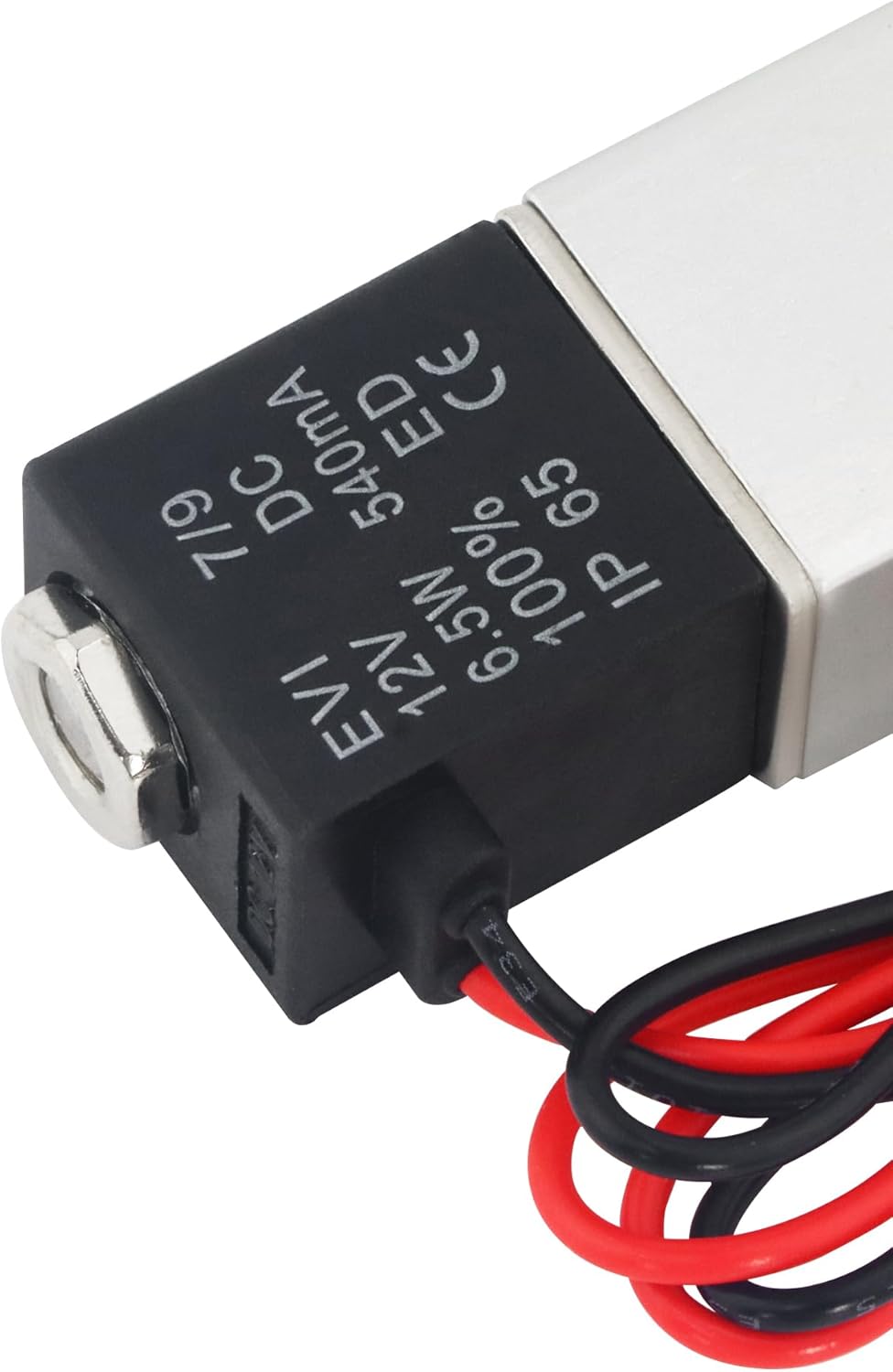 1/8" NPT 2 Way 2 Position Normally Closed DC 12V Electric Solenoid Air Valve, Includes of 2 Fittings, 1 Tape, 1 Pair of Gloves