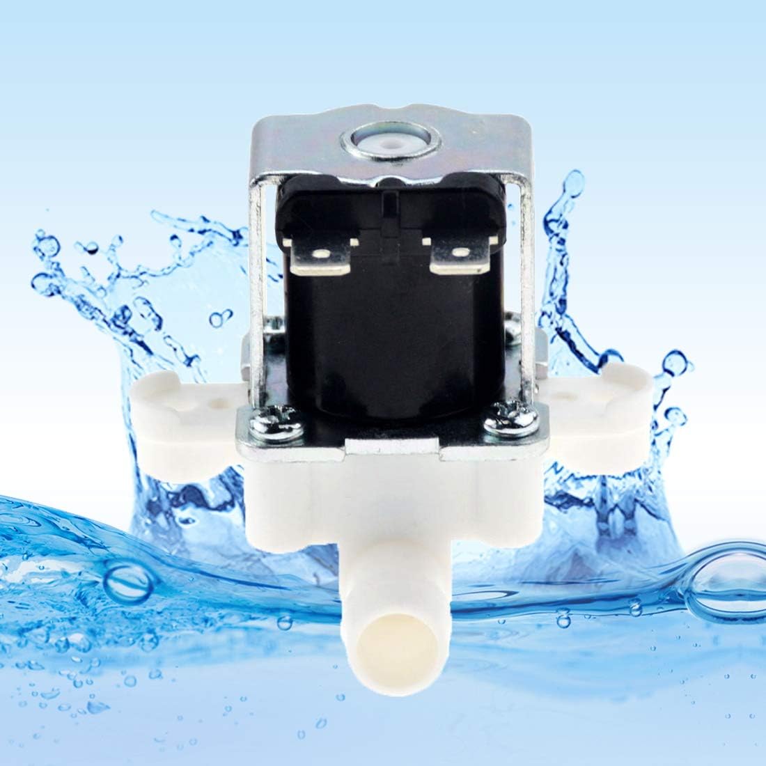 2PCS 1/2" Thread Plastic Electric Solenoid Valve, Water Air Inlet Flow Switch, Normally Closed, DC 12V, N/C 0.02 to 0.8MPa, with 2 Solenoid Valve Caps and 1 Tape