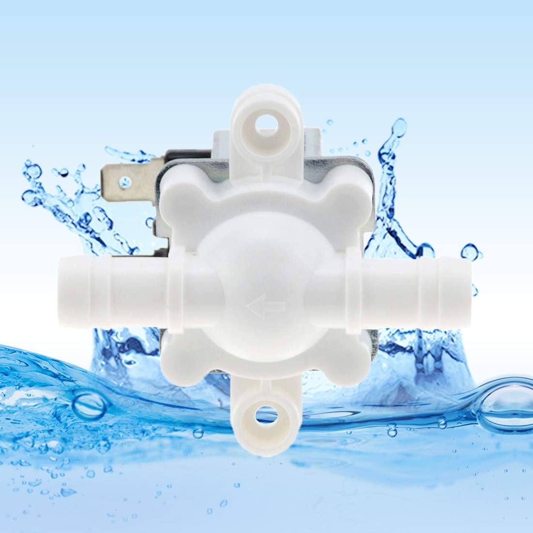 2PCS 1/2" Thread Plastic Electric Solenoid Valve, Water Air Inlet Flow Switch, Normally Closed, DC 12V, N/C 0.02 to 0.8MPa, with 2 Solenoid Valve Caps and 1 Tape