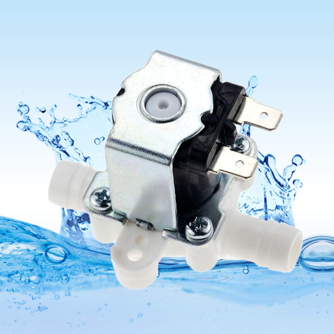 2PCS 1/2" Thread Plastic Electric Solenoid Valve, Water Air Inlet Flow Switch, Normally Closed, DC 12V, N/C 0.02 to 0.8MPa, with 2 Solenoid Valve Caps and 1 Tape