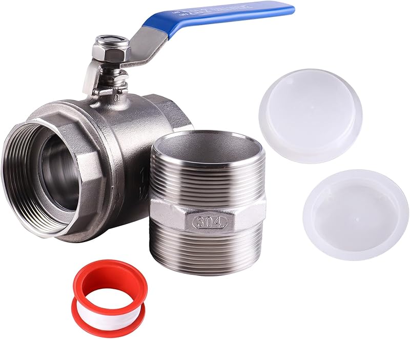 304 Stainless Steel Ball Valve with Blue Vinyl Handle,1000 WOG