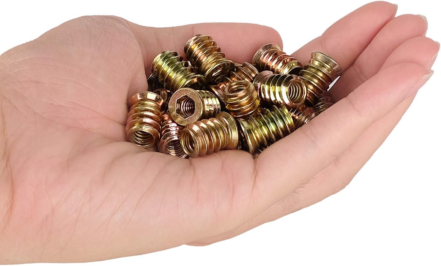 Threaded Inserts Nuts,Screw in Nut Threaded Zinc Alloy Wood Insert for Wood Furniture