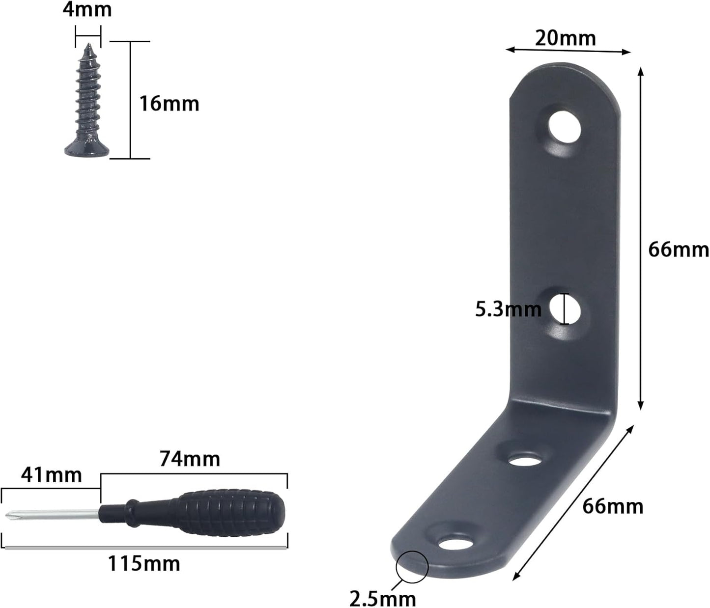 L Bracket Corner Braces, Stainless Steel L Shaped 90 Degree Right Angle Connector Bracket, Corner Bracket for Shelves Wood Furniture Cabinet Chair Drawer with Screws