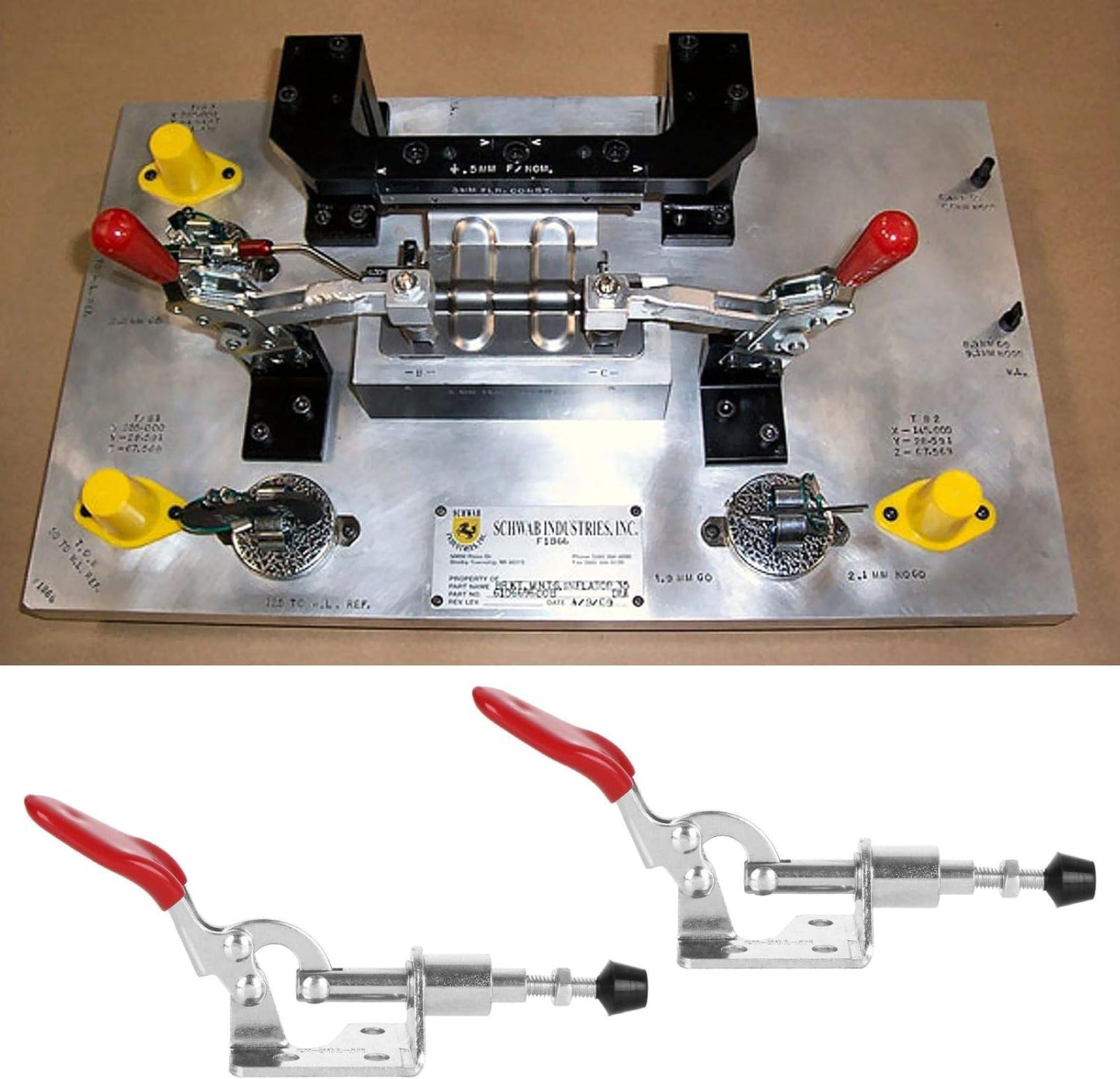4-Pack Quick-Release Toggle Clamps | 99Lbs Heavy-Duty, 16mm Plunger for CNC/Woodworking