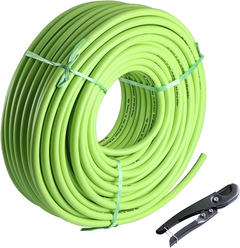 Heavy-Duty Hybrid Air Hose (1/4" NPT) | Lightweight, Kink-Resistant, 300 PSI for Garage , Jobsite