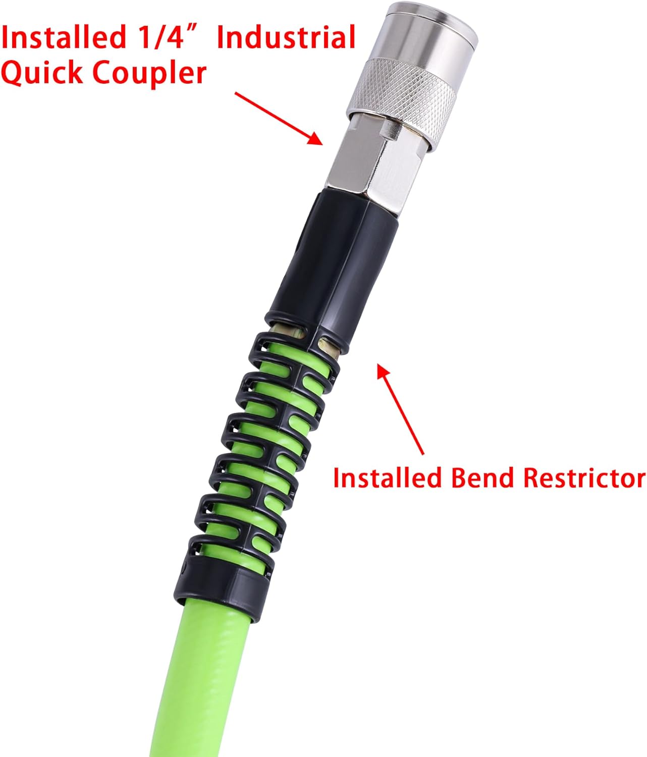 Heavy-Duty Hybrid Air Hose (1/4" NPT) | Lightweight, Kink-Resistant, 300 PSI for Garage , Jobsite