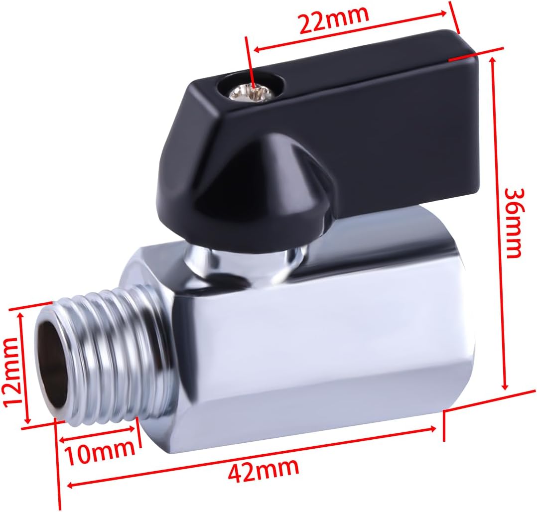 Brass Mini Ball Valve NPT Female x Male Shut-Off Valve with Tape