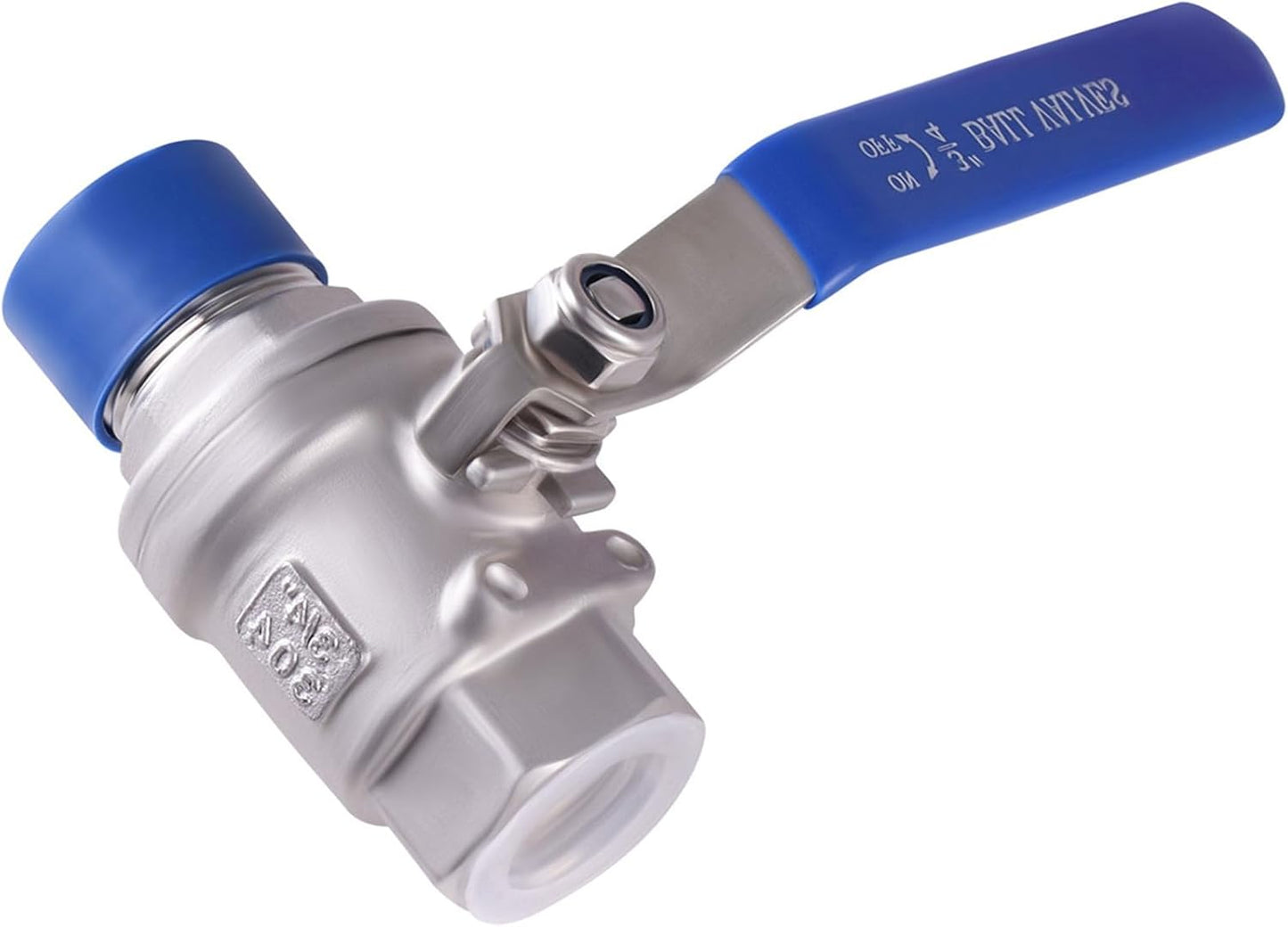 Full Port Ball Valve 3/4 Inch Male x Female Stainless Steel 304 Heavy Duty with Hex Nipple 3/4" Male x 3/4" Male Pipe Fitting and 1 m Tape for Water, Oil, and Gas,1000WOG (3/4 Inch NPT)