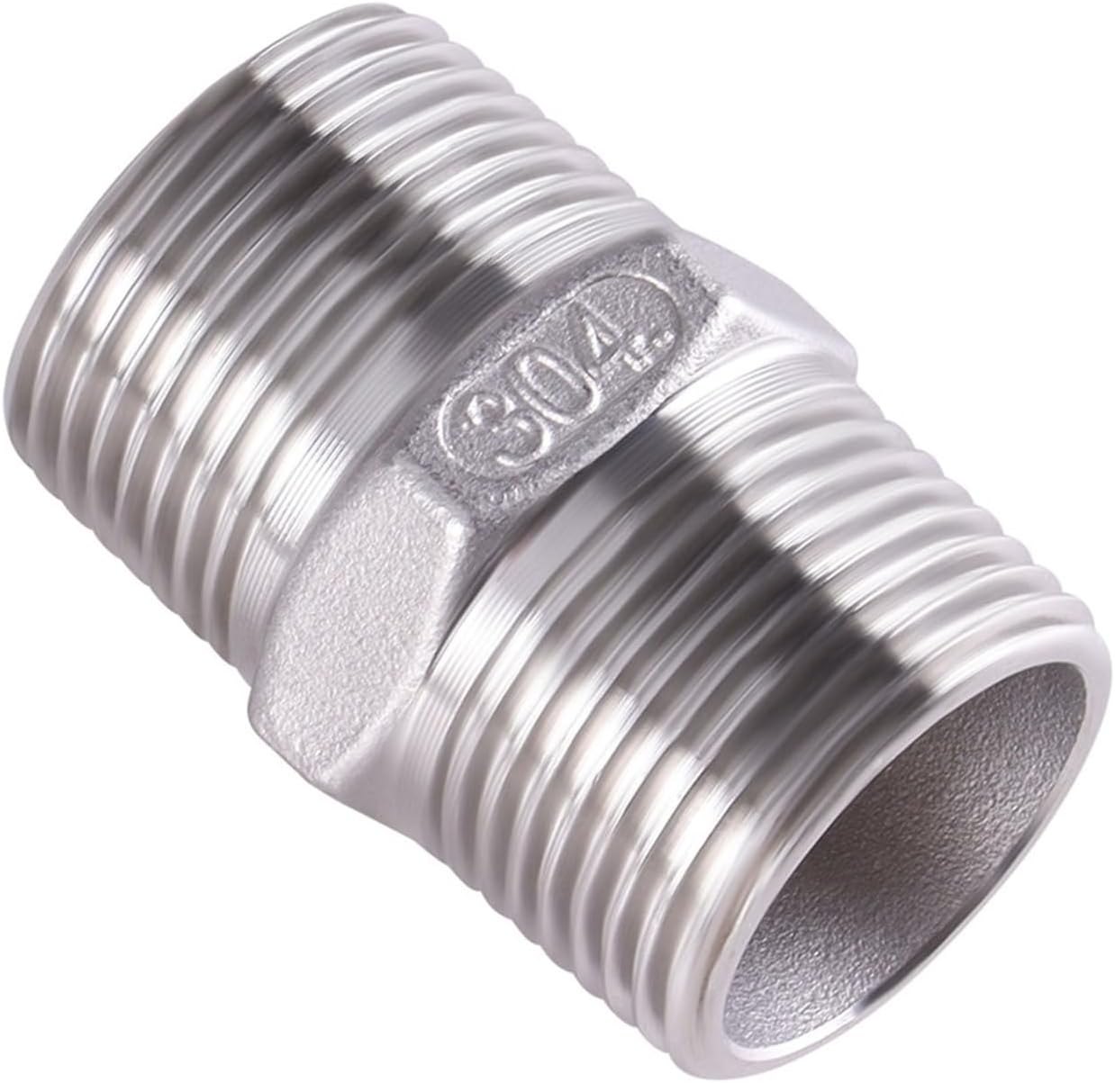 Full Port Ball Valve 3/4 Inch Male x Female Stainless Steel 304 Heavy Duty with Hex Nipple 3/4" Male x 3/4" Male Pipe Fitting and 1 m Tape for Water, Oil, and Gas,1000WOG (3/4 Inch NPT)