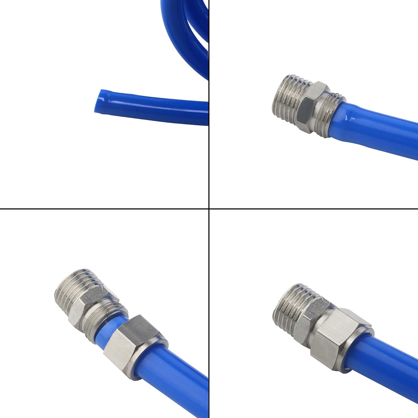 1/4"x25ft Polyurethane Recoil Air Hose | Industrial Quick Coupler Kit
