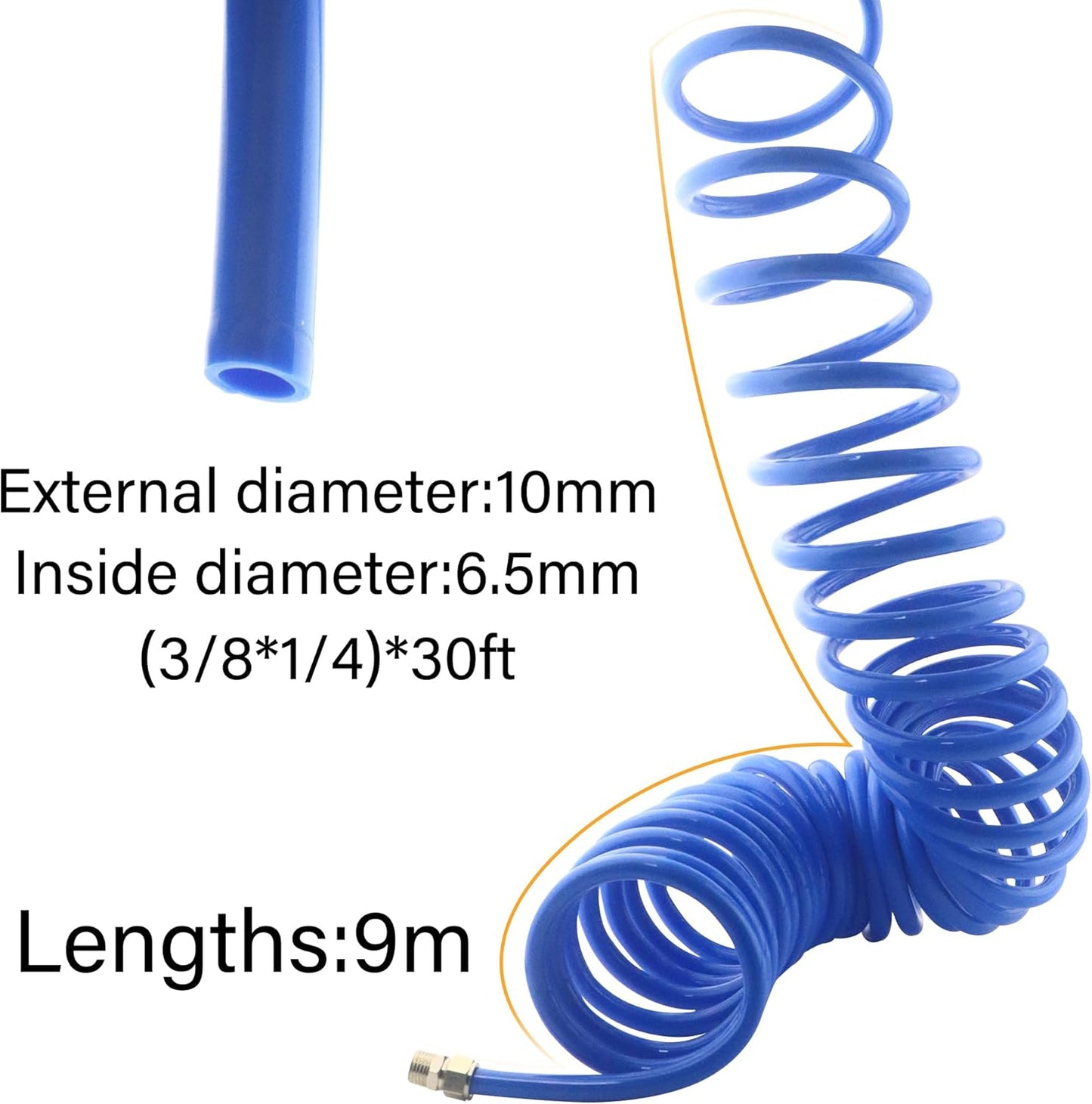 1/4"x25ft Polyurethane Recoil Air Hose | Industrial Quick Coupler Kit
