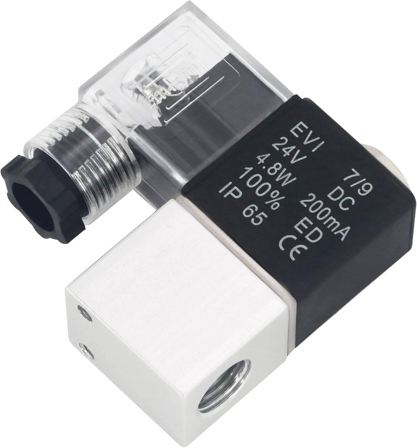 Solenoid Valve 1/4 Inch NPT 24V, Electric Solenoid Air Valve Pneumatic Solenoid Valve, 2 Position 2 Way Valve Normally Closed with Junction Box 2V025-08