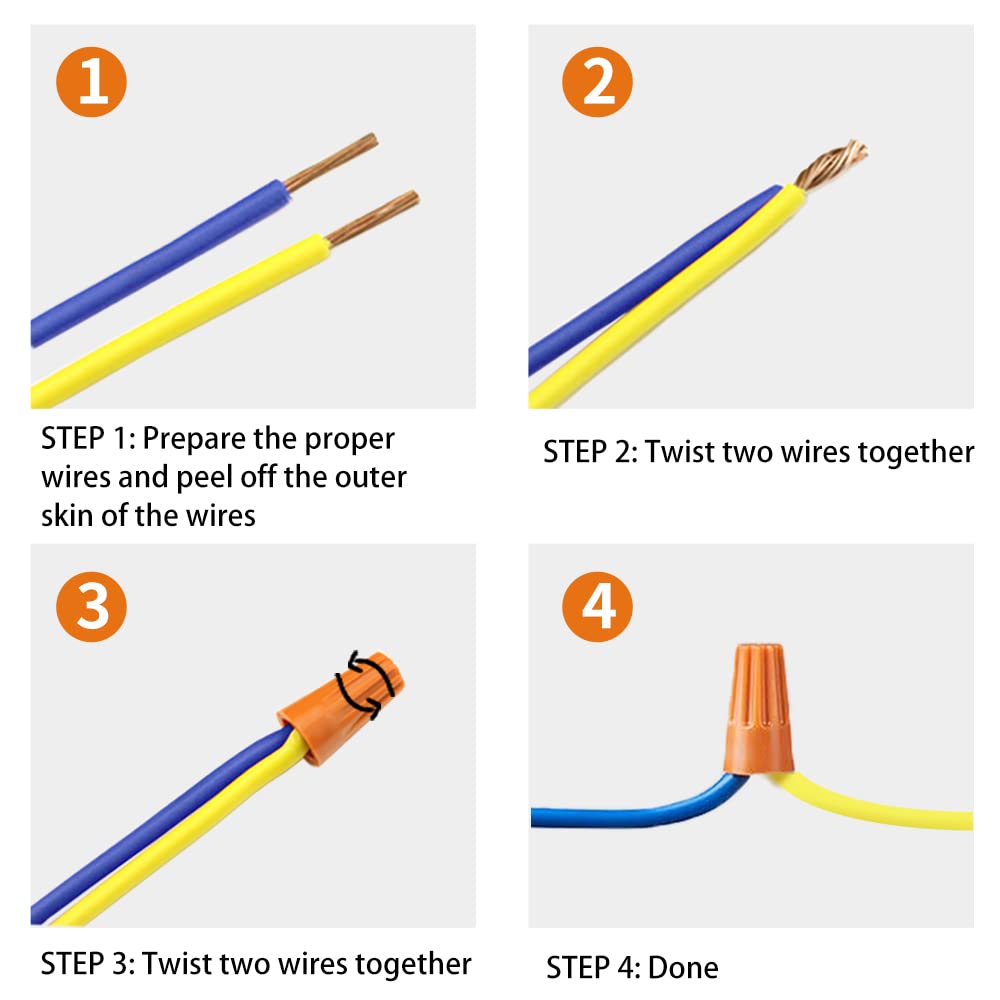 Spring Insert Twist Wire Caps Screw Terminals for Connect Electrical Wiring