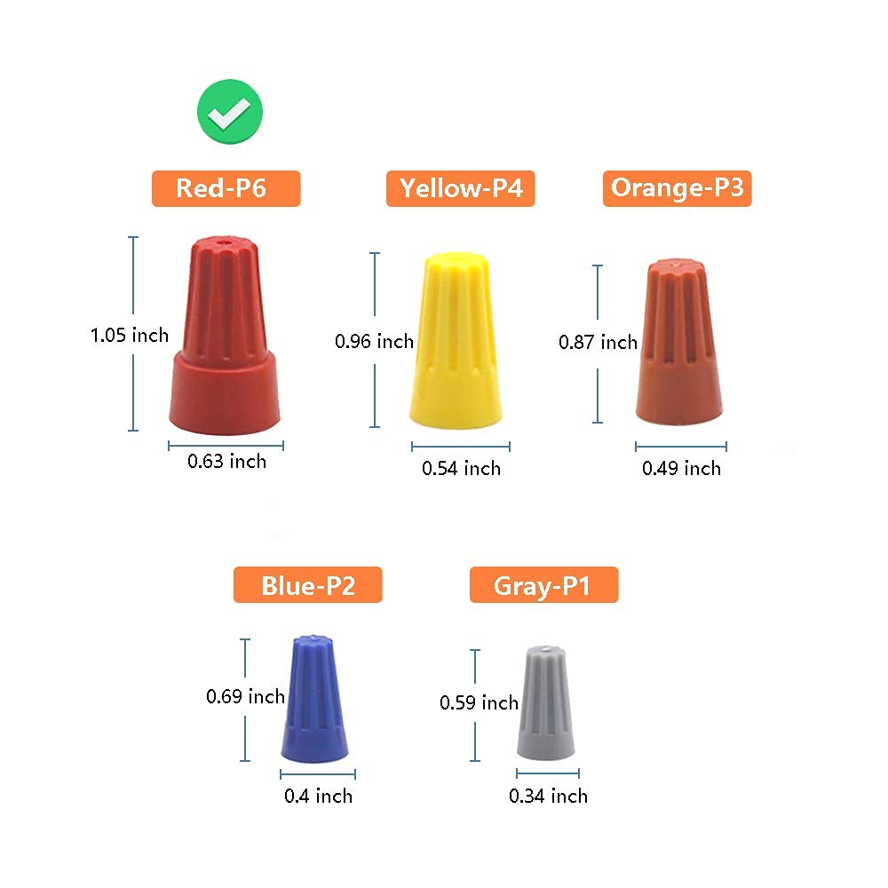 Spring Insert Twist Wire Caps Screw Terminals for Connect Electrical Wiring