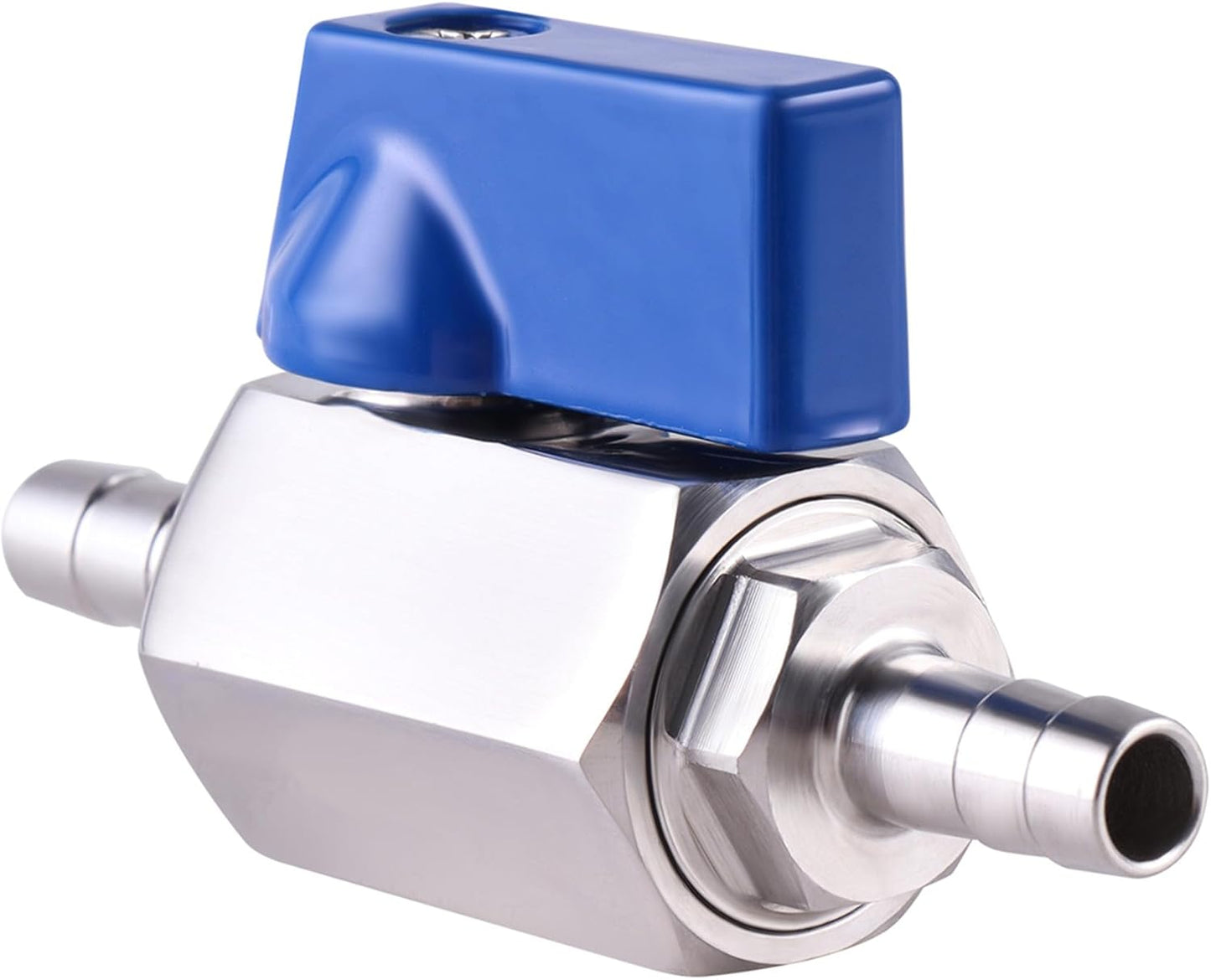 1PC 1/4 inch Hose ID Barb Ball Valve 304 Stainless Steel Mini Shut Off Valve with Clamps Kit for Water Gas Fuel Drip Irrigation and Aquariums