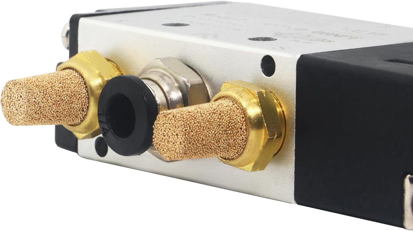1/4 Inch NPT Solenoid Valve, DC24V, 4V210-08, Single Coil, Pilot-Operated Electric 2 Position 5 Way Connection Type Junction Box