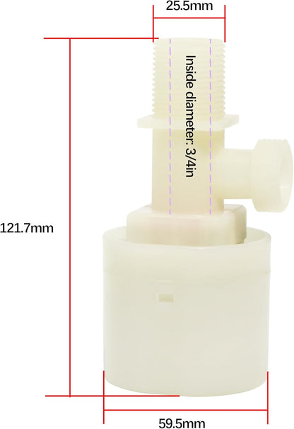 2 PCS Water Float Valve, Automatic Float Valve, Plastic Float Valve, Water Level Control Water Tank Float Valve