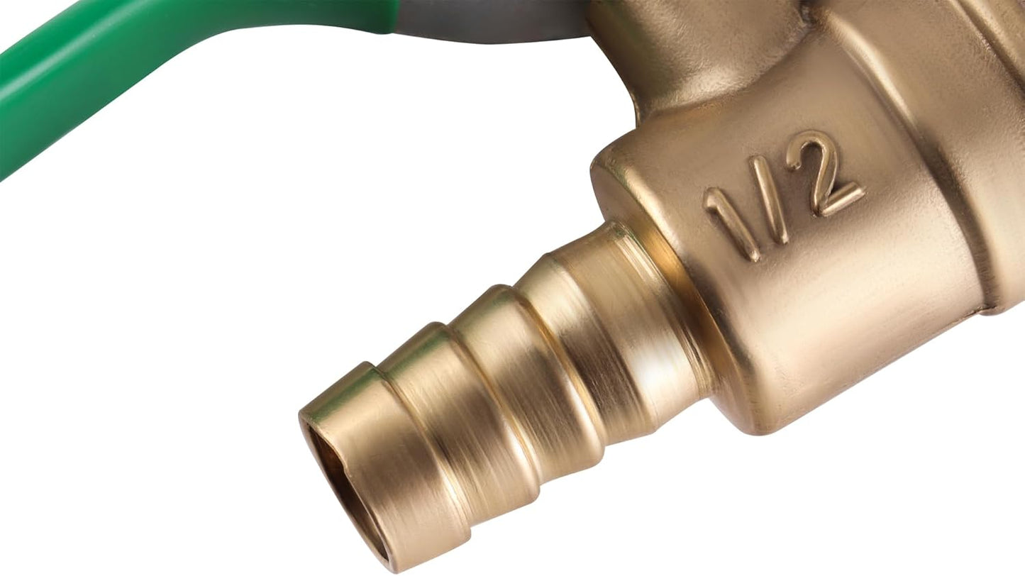 4 PCS 3/8 inch brass mini shut off ball barb valve with clamps kit for Water Air Fuel Line Oil