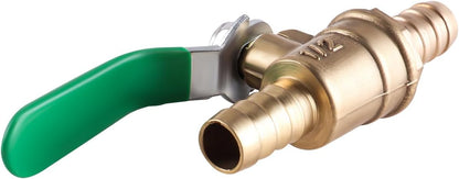 4 PCS 3/8 inch brass mini shut off ball barb valve with clamps kit for Water Air Fuel Line Oil