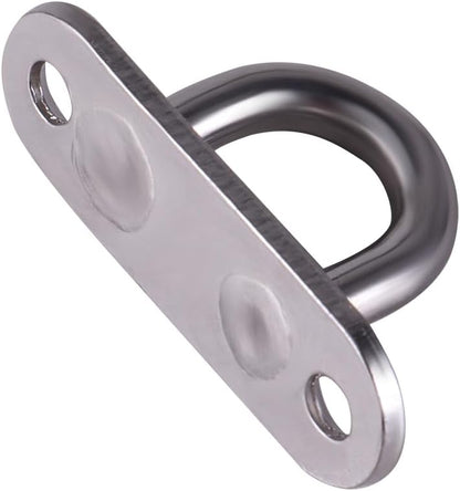 Ceiling Hooks Pad Eye Plate U Hooks, Heavy Duty 304 Stainless Steel Pad Eye Hooks with Screws, Marine Grade Hardware Ring Hooks for Outdoor Indoor Activity