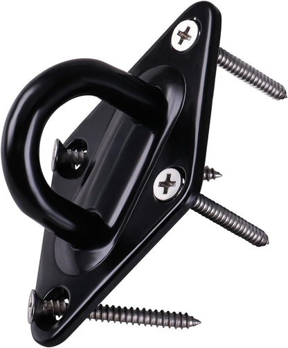 2PCS M10 Pad Eye Hooks Heavy Duty 304 Stainless Steel Pad Eye Hooks with Snap Hooks and Screws, Marine Grade Hardware Hooks for Hammock Hanging Kit, Swing Hanging, Wall/Ceiling Mount