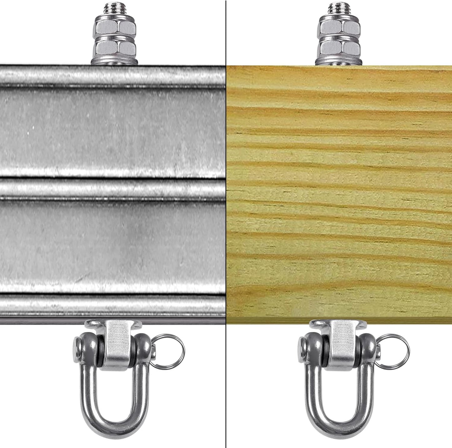 Heavy Duty Swing Hanger, Set of 2 Stainless Steel 304 M8 x 9.3 inch Swing Hooks, 250KG Capacity, Swing Bolts for Wood and Steel Beam Yoga Hammock Chair Punching Bag Porch Swing Sets Seat（EU）