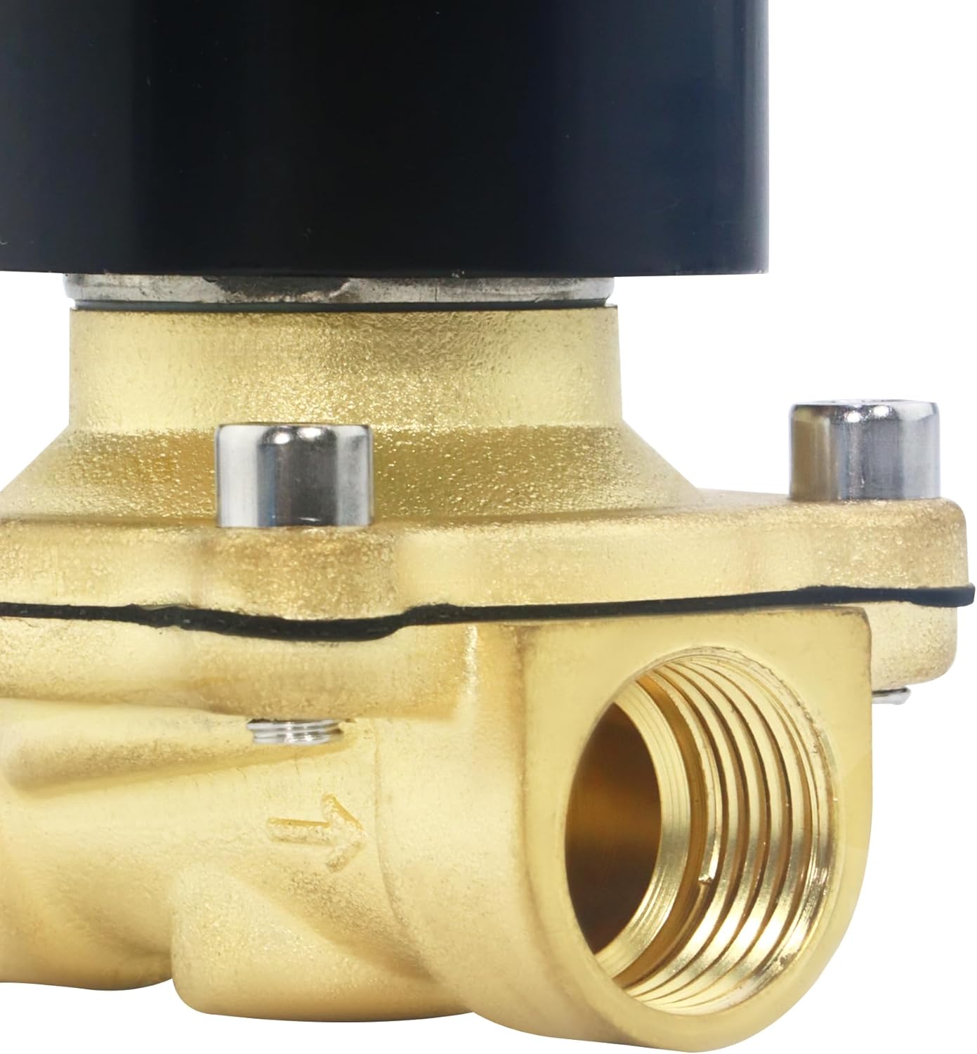 Brass Electric  Solenoid Valve, DC12V, Normally Closed for Water, Air, Gas, Fuel, Oil, Includes of 2 Fittings, 1 Tape, 2 Clamps, 1 Pair of Gloves