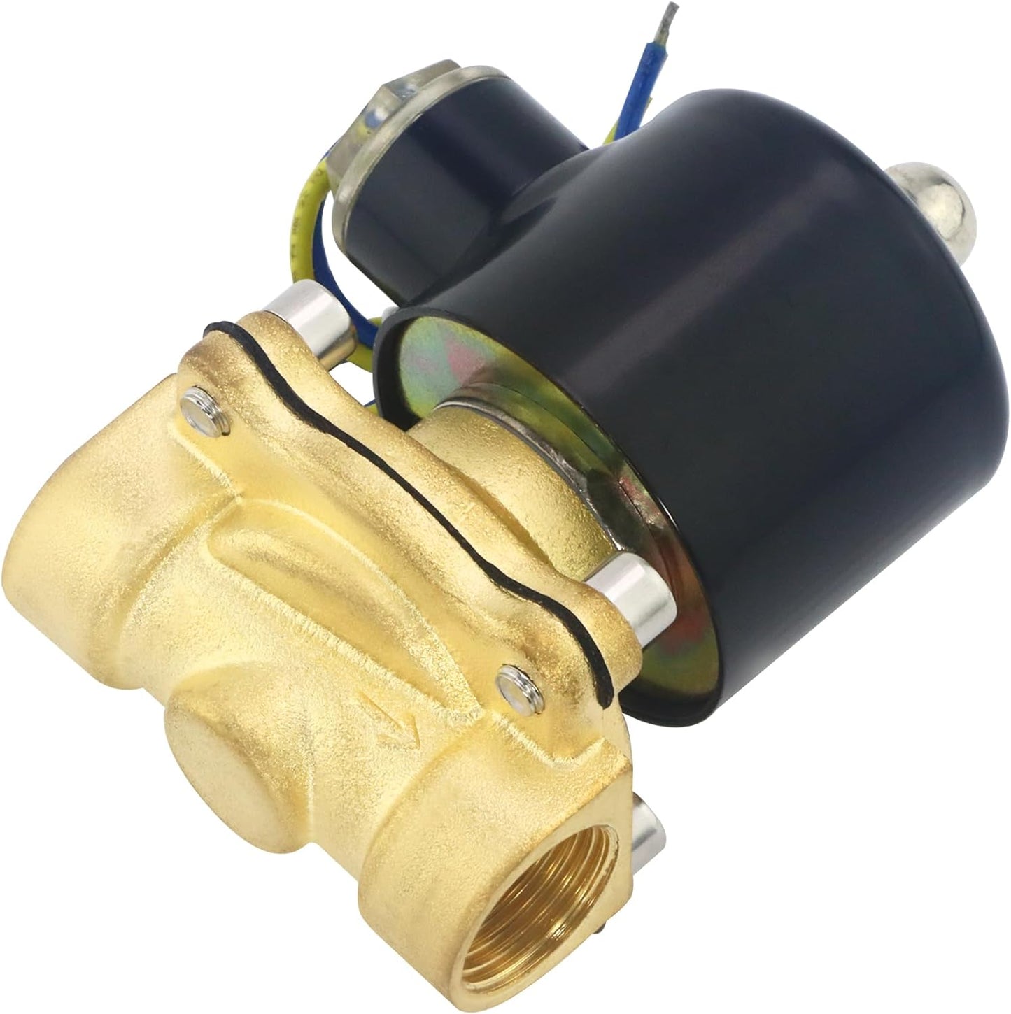 Brass Electric  Solenoid Valve, DC12V, Normally Closed for Water, Air, Gas, Fuel, Oil, Includes of 2 Fittings, 1 Tape, 2 Clamps, 1 Pair of Gloves