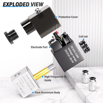 Solenoid Valve 1/4 Inch NPT 24V, Electric Solenoid Air Valve Pneumatic Solenoid Valve, 2 Position 2 Way Valve Normally Closed with Junction Box 2V025-08